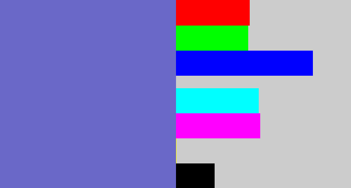 Hex color #6a68c8 - dark periwinkle