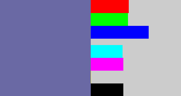 Hex color #6a69a4 - slate blue