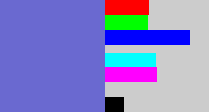 Hex color #6a69d0 - dark periwinkle