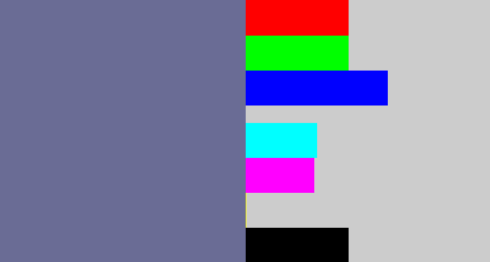 Hex color #6a6c95 - grey/blue