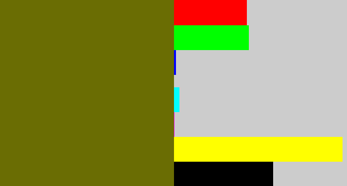 Hex color #6a6d03 - brownish green