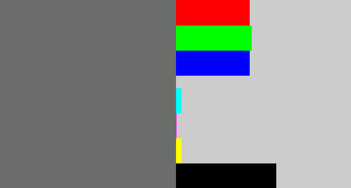 Hex color #6a6d6a - slate grey