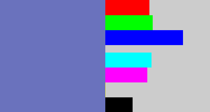 Hex color #6a72bd - faded blue
