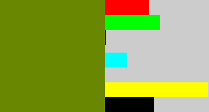 Hex color #6a8702 - swamp green