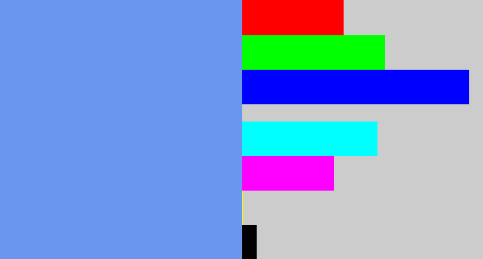 Hex color #6a96f0 - soft blue
