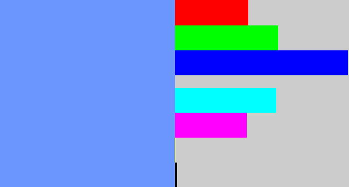 Hex color #6a96fd - soft blue