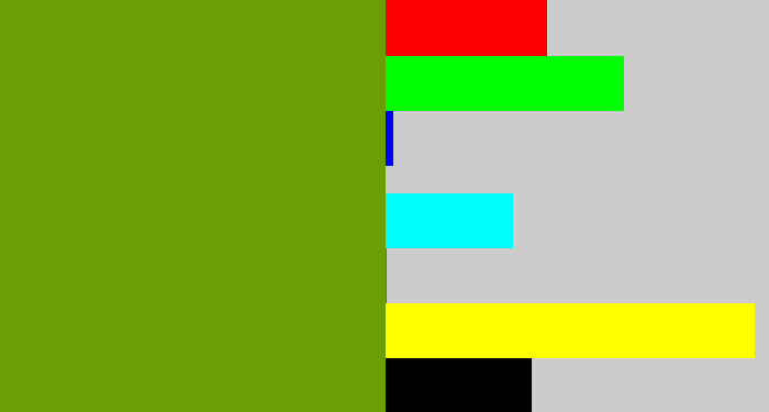Hex color #6a9e06 - dark yellow green