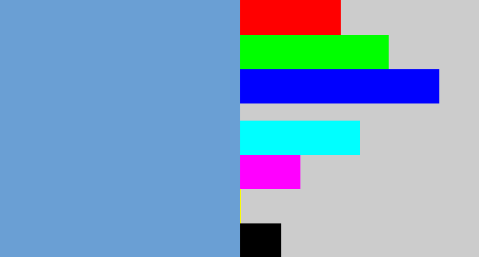 Hex color #6a9fd4 - faded blue