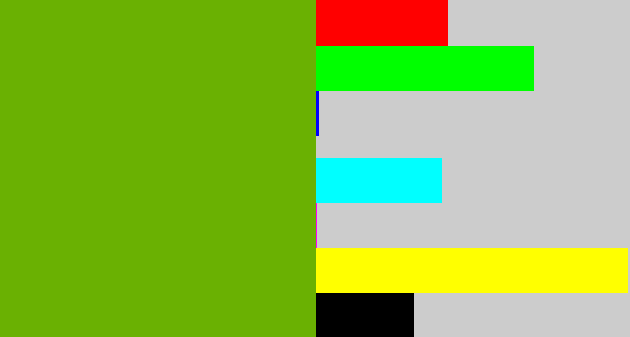 Hex color #6ab102 - kermit green