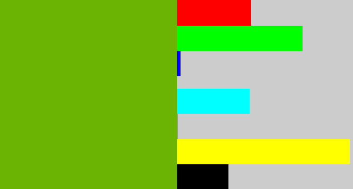 Hex color #6ab404 - kermit green