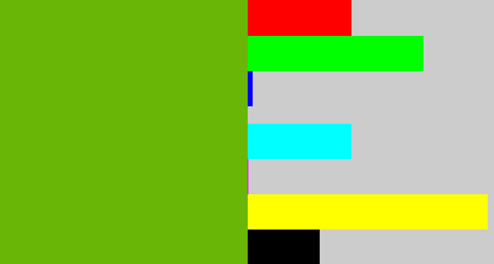 Hex color #6ab606 - kermit green
