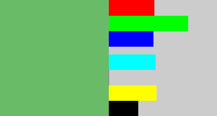 Hex color #6abb68 - boring green
