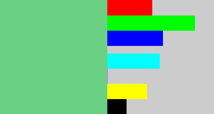 Hex color #6ad184 - soft green