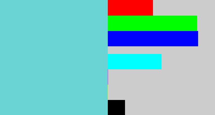 Hex color #6ad4d5 - seafoam blue