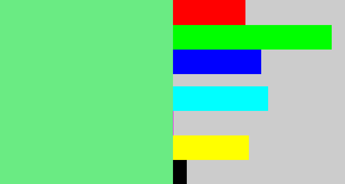 Hex color #6aeb83 - lightgreen