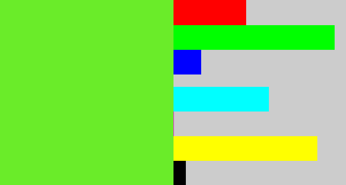 Hex color #6aec29 - toxic green