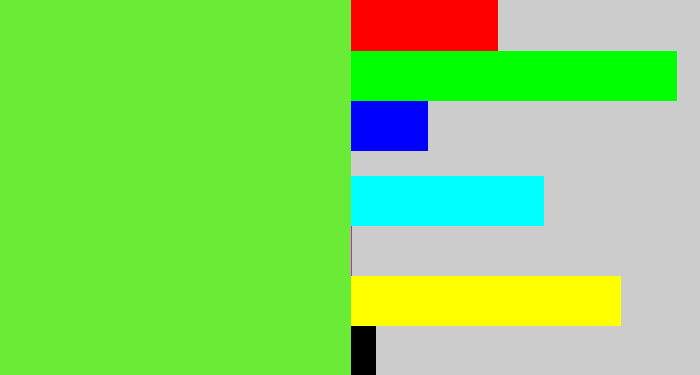 Hex color #6aec37 - toxic green