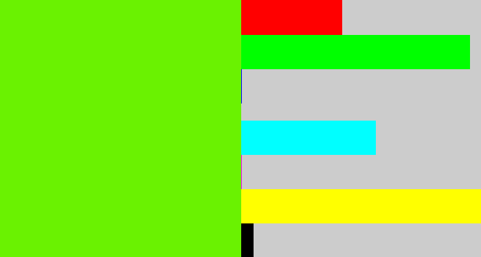 Hex color #6af201 - bright lime green
