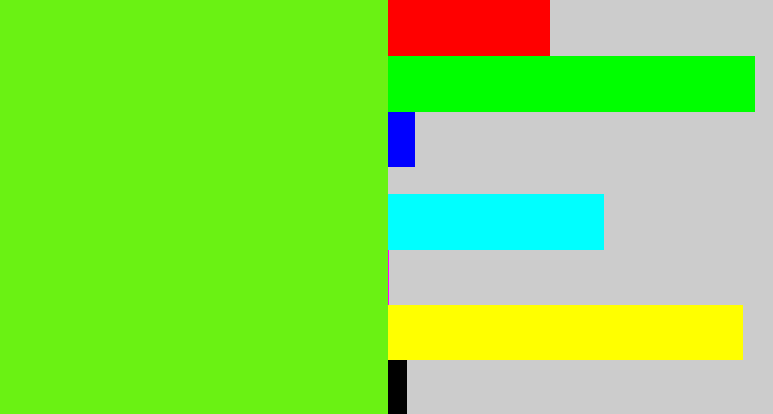 Hex color #6af213 - bright lime green