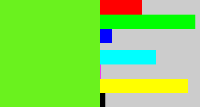 Hex color #6af21e - toxic green