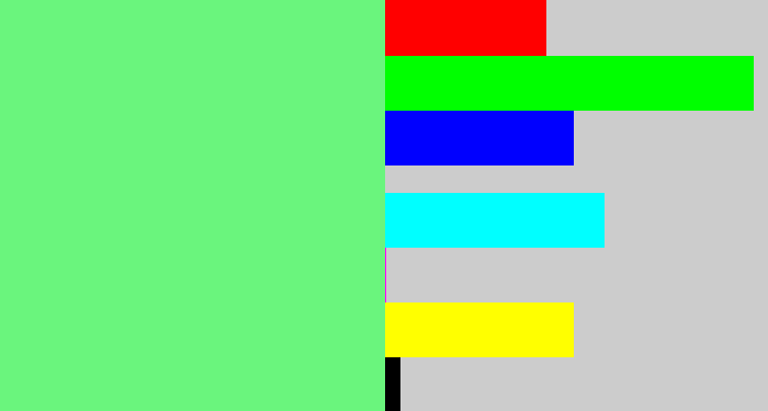 Hex color #6af57d - lightgreen