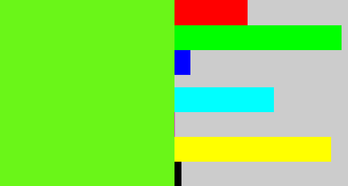 Hex color #6af618 - bright lime green