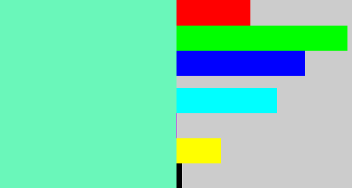 Hex color #6af7ba - light greenish blue
