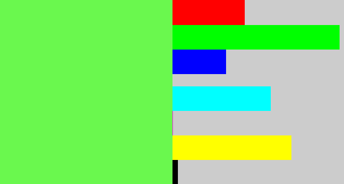 Hex color #6af84e - lighter green