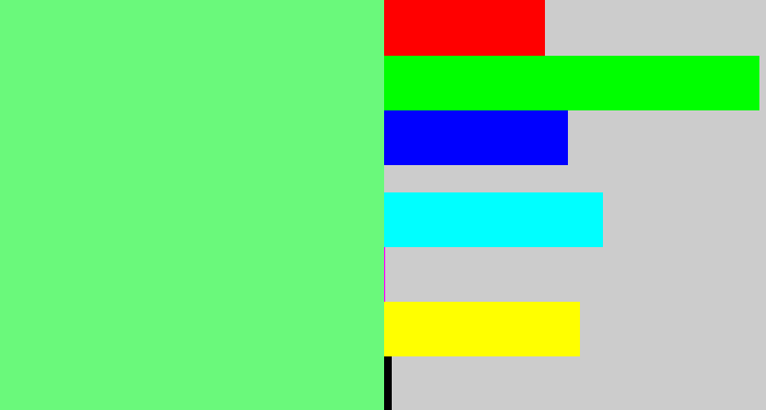 Hex color #6af97b - lightgreen