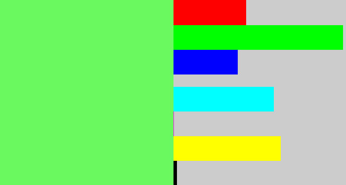Hex color #6afa5f - lighter green