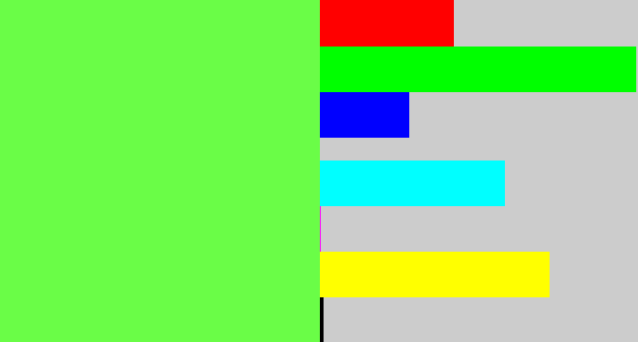 Hex color #6afd47 - lighter green