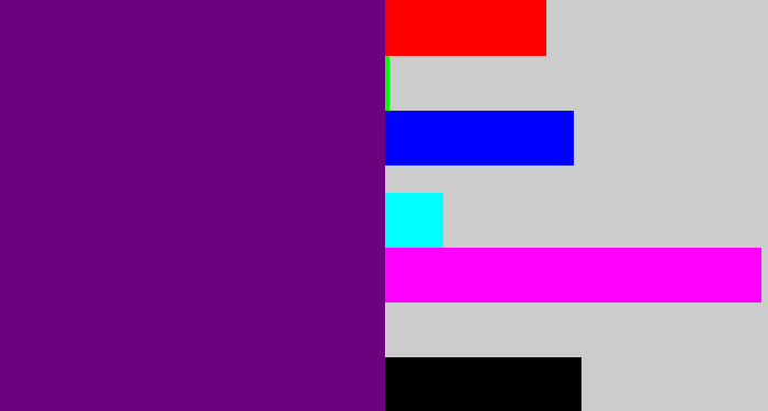 Hex color #6b027e - darkish purple