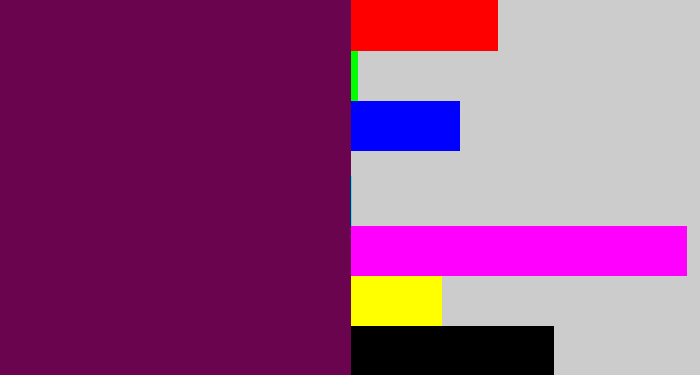 Hex color #6b044f - velvet