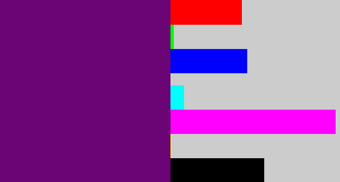 Hex color #6b0474 - darkish purple