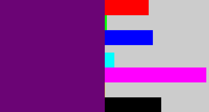 Hex color #6b0475 - darkish purple
