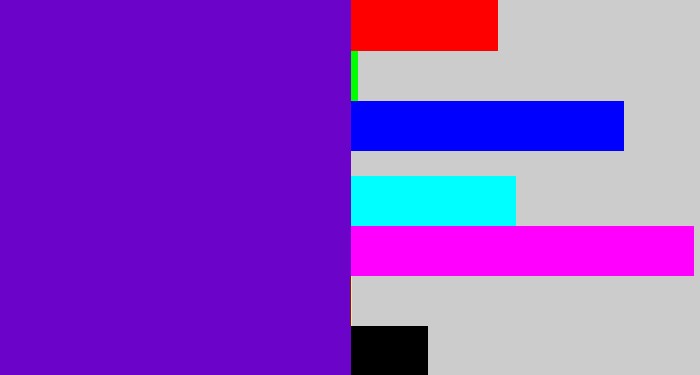 Hex color #6b04c8 - violet blue