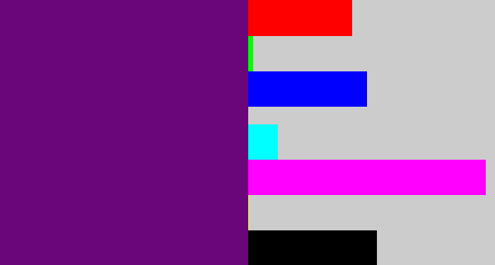 Hex color #6b057a - darkish purple