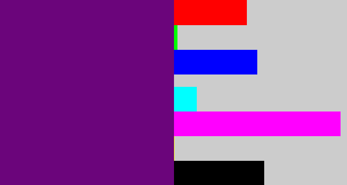 Hex color #6b057b - darkish purple