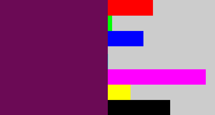 Hex color #6b0a55 - velvet