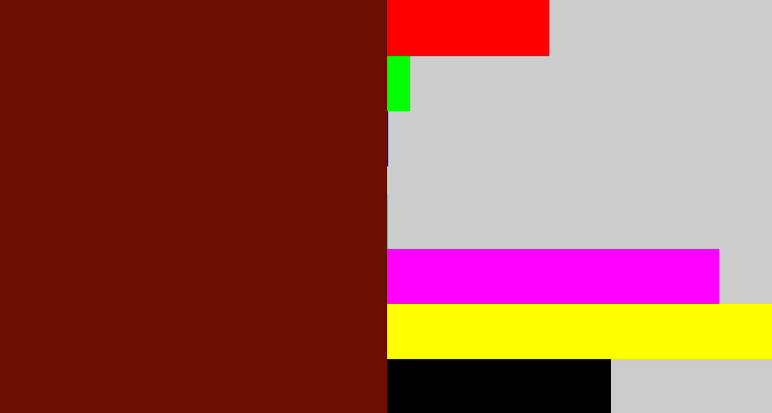 Hex color #6b0f00 - reddy brown
