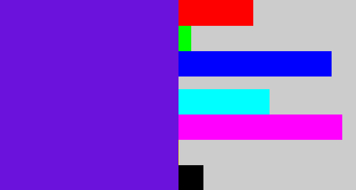 Hex color #6b12dc - purply blue