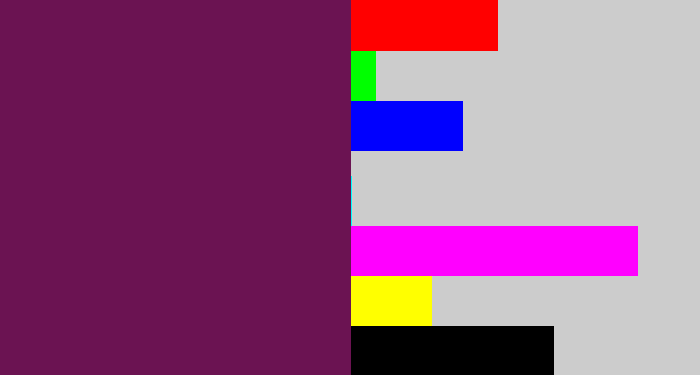 Hex color #6b1352 - grape purple