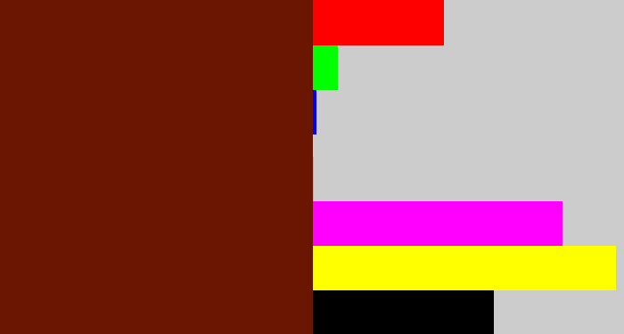 Hex color #6b1503 - reddy brown