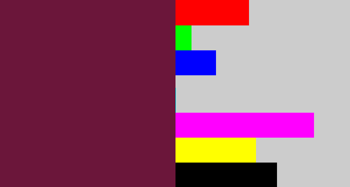 Hex color #6b163a - plum
