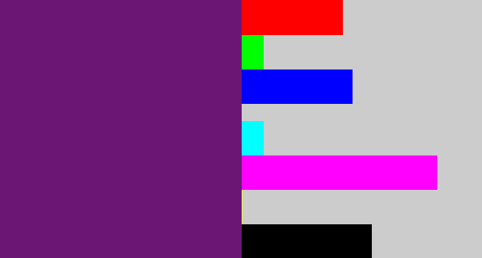 Hex color #6b1675 - darkish purple