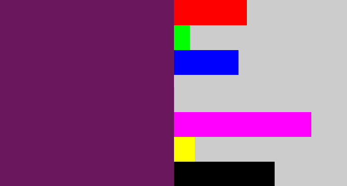 Hex color #6b175e - grape purple