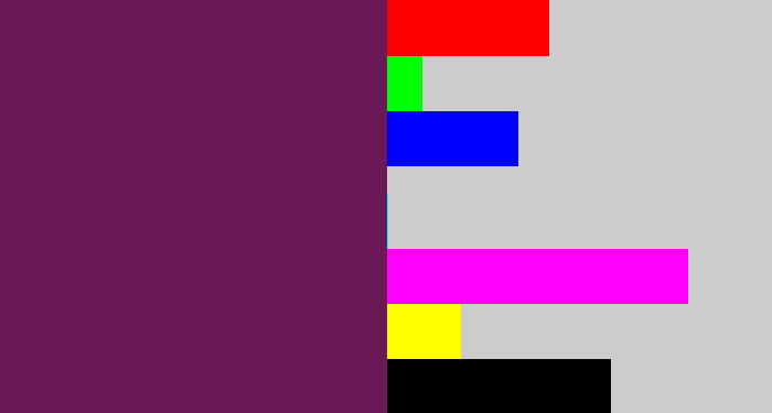 Hex color #6b1857 - grape purple