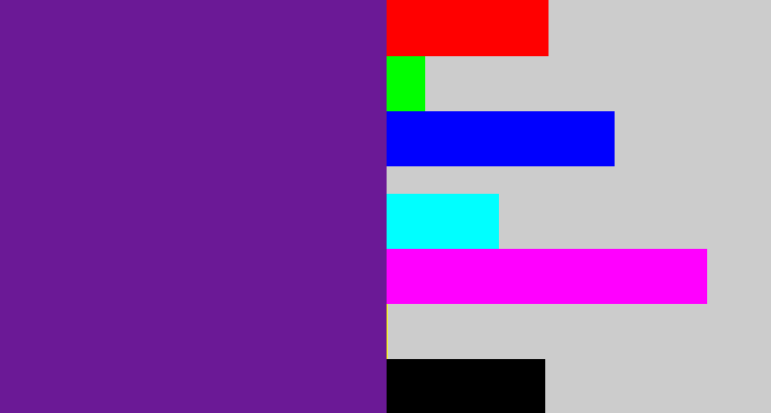 Hex color #6b1996 - purple