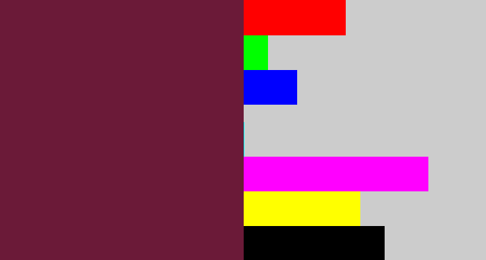 Hex color #6b1a38 - plum
