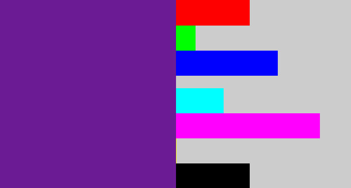 Hex color #6b1b93 - purple